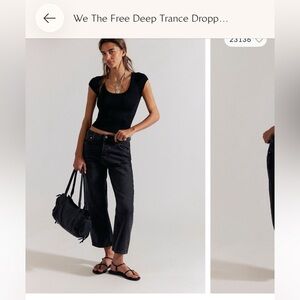 Free People Women's Black Boyfriend Jeans